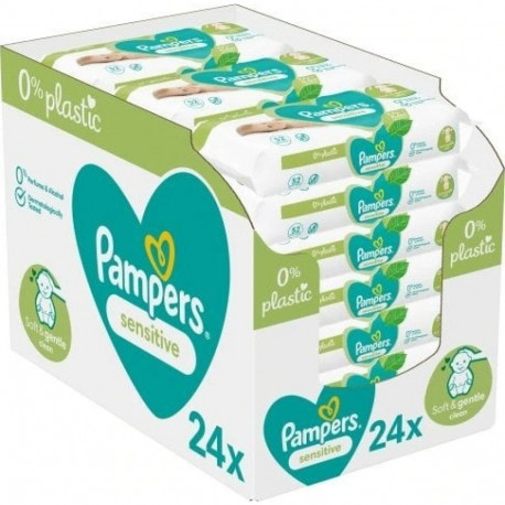 Pampers niisked salvrätikud Sensitive 0% plastikut 24x52tk