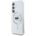 Case Karl Lagerfeld Button Karl Head Printed Logo MagSafe for Samsung Galaxy S25 white