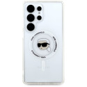 Case Karl Lagerfeld Button Karl Head Printed Logo MagSafe for Samsung Galaxy S25 Ultra white