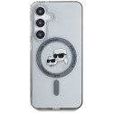 Case Karl Lagerfeld Button Karl & Choupette Heads Printed Logo MagSafe for Samsung Galaxy S25 black