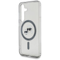 Case Karl Lagerfeld Button Karl & Choupette Heads Printed Logo MagSafe for Samsung Galaxy S25 black