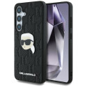 Karl Lagerfeld Leather Monogram Pin Logo Karl Head Case for Samsung Galaxy S25 Black