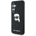 Karl Lagerfeld Leather Monogram Pin Logo Karl Head Case for Samsung Galaxy S25 Black