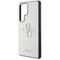 Guess Grained Big 4G Logo Small Classic Logo Case for Samsung Galaxy S25 Ultra beige