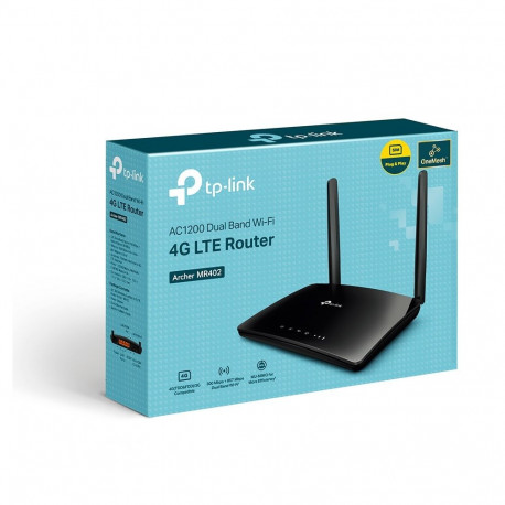 TP-LINK AC1200 juhtmevaba kahe sagedusalaga 4G LTE ruuter | Archer MR402 | 802.11ac | 10/100 Mbit/s 