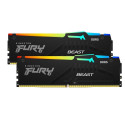 Kingston Fury Beast RGB Mälu, DDR5, 16GB, 6000MHz, CL30 (KF560C30BBEAK2-16)