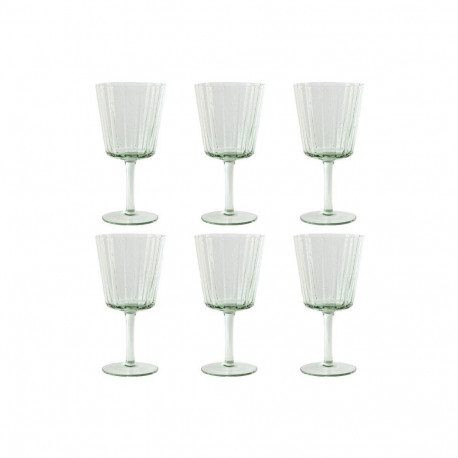 Набор рюмок Home ESPRIT Зеленый Стеклянный 285 ml 8,4 x 8,4 x 16,4 cm (6 штук)