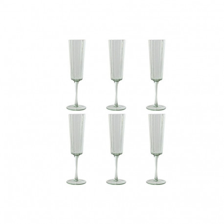 Set of cups Home ESPRIT Green Crystal 6 x 6 x 23,7 cm (6 Units)