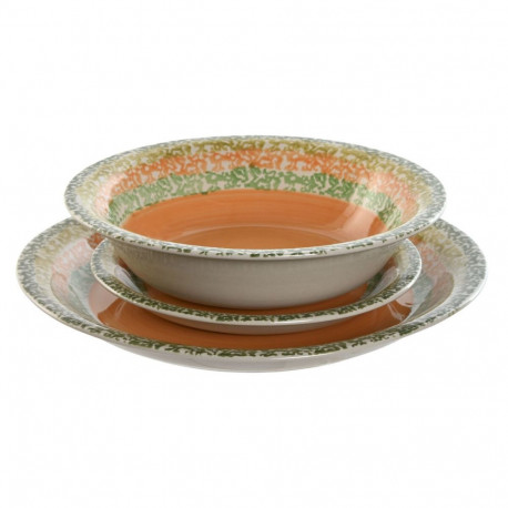 Lauanõud Home ESPRIT Oranž Keraamika 27 x 27 x 2 cm 18 Tükid, osad
