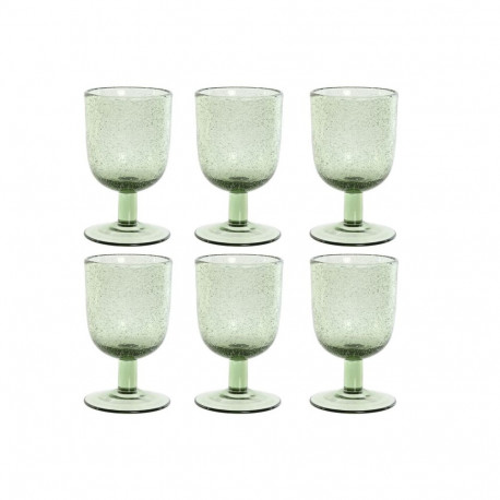 Set of cups Home ESPRIT Green Crystal 300 ml 8 x 8 x 14 cm (6 Units)