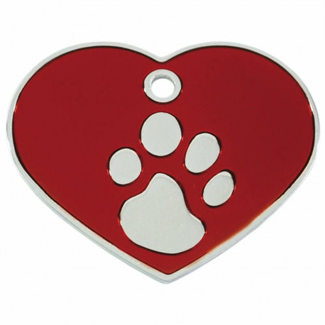 Identification plate for collar Imarc Heart Red Silver