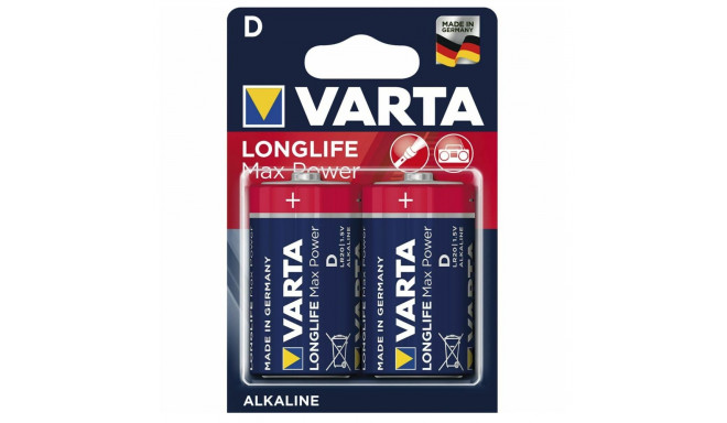2x patarei R-20 R20 D 1,5V alkaalne Varta Longlife Max Power