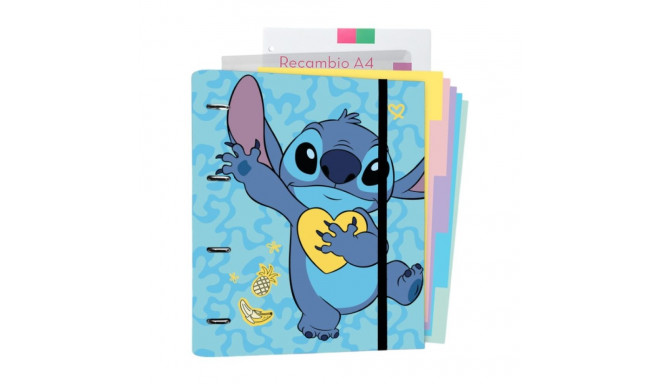 Disney Stitch - Segregator A4 z kartkami z kolekcji Tropical (4 ringi, gumka)