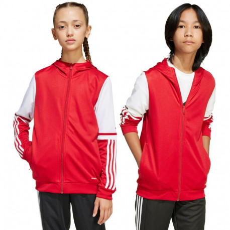 Bluza dla dzieci adidas Squadra 25 Hoody czerwono-biała JD4801 116cm