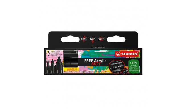 Marker permanent STABILO FREE Acrylic must T100, T300, T800C