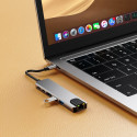 TECH-PROTECT HB02 HUB ADAPTER 6IN1 TYPE-C + USB2.0 + USB3.0 + HDMI 4K 30HZ + RJ45 + PD100W SPACE GRE