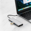TECH-PROTECT HB04 HUB ADAPTER 9IN1 TYPE-C + USB2.0 + USB3.0 + HDMI 4K 60HZ + SD/TF + PD100W + AV3.5 