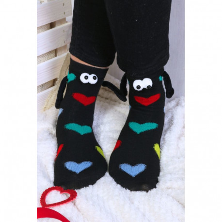 SOKISAHTEL LOVE musta värvi magnetkäppadega sokid 444