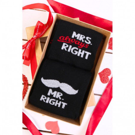 SOKISAHTEL MR. ja MRS. RIGHT sõbrapäeva kinkekarp 2 sokipaariga 425