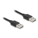 USB 2.0 kaabel A - A 0.5 - 0.8m, Easy-USB, spiraal, must