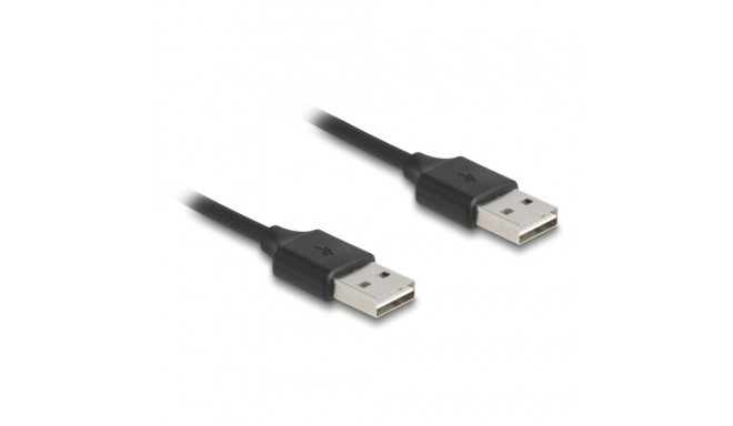 USB 2.0 kaabel A - A 0.5 - 0.8m, Easy-USB, spiraal, must