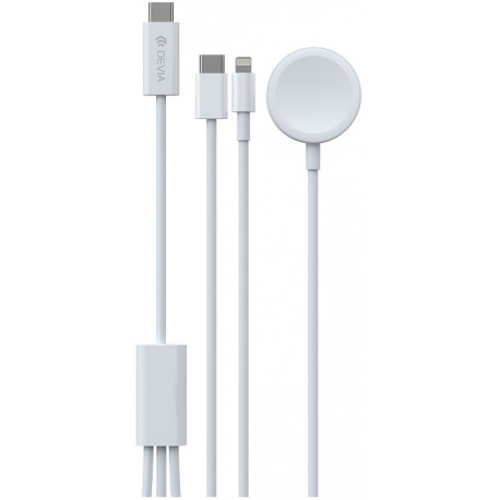 Devia kaabel EA520 3in1 USB-C - USB-C/Lightning/Apple Watch