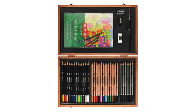 Derwent Academy Colour.WoodenGift Box/35