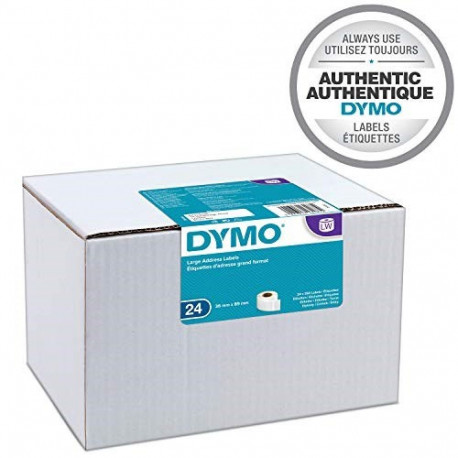 DYMO autentsed LabelWriter suured aadressietiketid | 36mm x 89mm | 24 rulli x 260 kergesti eemaldata