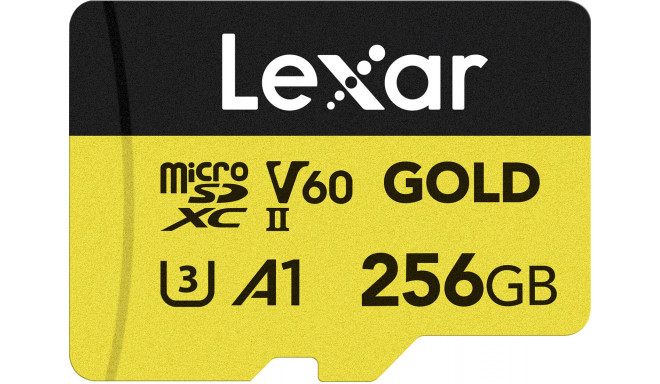 Lexar карта памяти microSDXC 256GB Gold UHS-II V60 A1