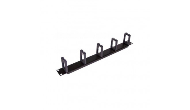SOMI Networks | 19“ Cable Management Bar with 5pcs Plastc Rings | CMB-03 | Black | Ring Diameter 45x