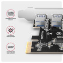 AXAGON PCEU-430RS PCIe card - 4x USB 5Gbps port SATA power Renesas PD720201 SP
