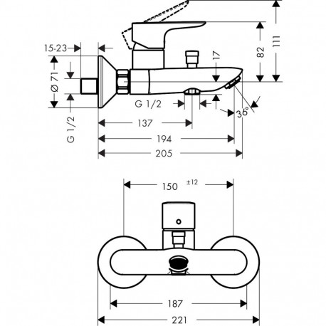 Hansgrohe Talis E 71740000 vannitoa segisti