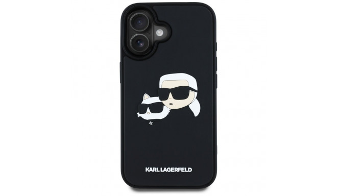 Karl Lagerfeld HC 3D kummist topeltpeade ümbris iPhone 16 must