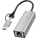 LogiLink USB-A/-C to 2.5G Ethernet network adapter gray