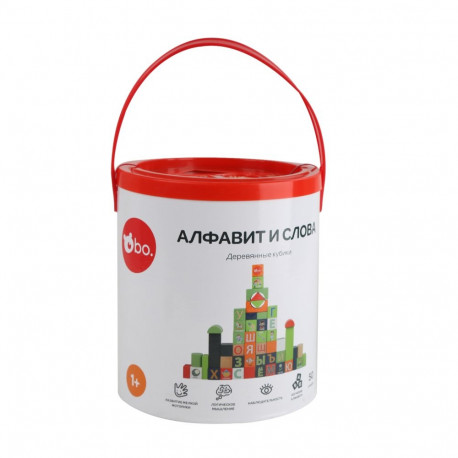 bo. wooden blocks ”Alphabet and Words” RUS