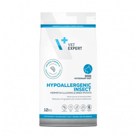 VETEXPERT Veterinary Diet hüpoallergeenne putukavalguga koerte kuivtoit - 12 kg