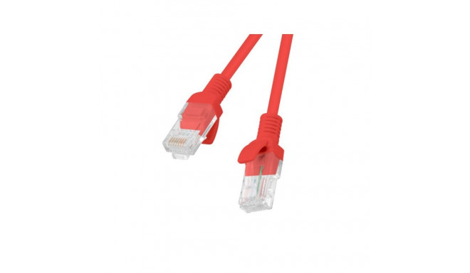 PATCHCORD KAT.5E UTP 1m punane Fluke testitud Lanberg 10-pack