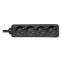 Deltaco GT-0420 power extension 1.5 m 4 AC outlet(s) Indoor Black