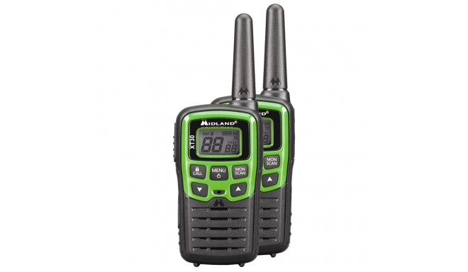 Midland XT30 two-way radio 16 channels 446.00625 – 446.09375 Black, Green