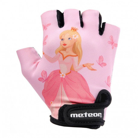 Rękawiczki rowerowe dla dzieci Meteor Princess Jr różowe 23377-23378-23379 S
