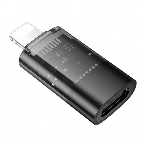 Adapter OTG Lightning to USB C Hoco UA36A transparent black