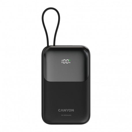 CANYON power bank OnPower 101 built-in cable 10000 mAh PD22.5W Black