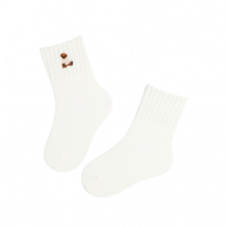 SOKISAHTEL NAIMA valged puuvillased karuga sokid lastele 439