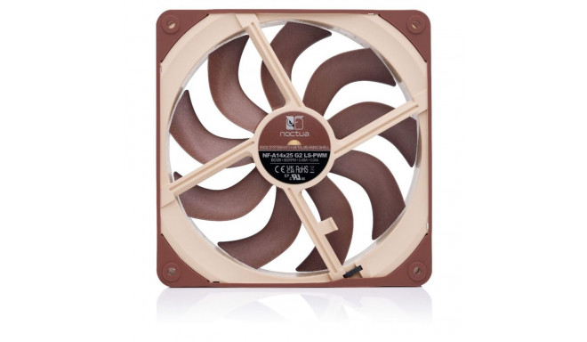Noctua NF-A14X25 G2 LS-PWM computer cooling system Computer case Air cooler 14 cm Beige, Brown 1 pc(