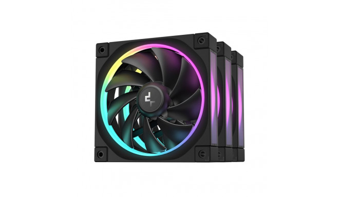 DeepCool FL12-3 in 1 arvutikorpuse ventilaator 12 cm must 3 tk