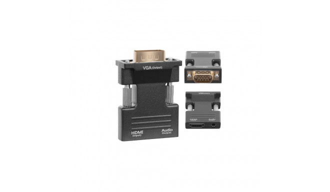 RoGer Adapter VGA D-SUB - HDMI + 3,5mm
