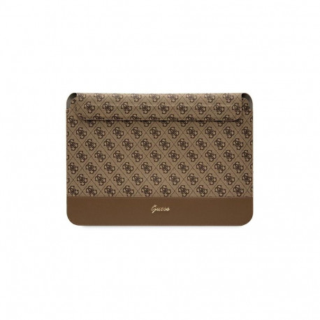 Guess Sleeve GUCS14PS4SGW 14" brown|brown 4G Stripe Metal Logo