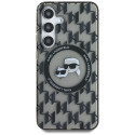Case Karl Lagerfeld Button Karl&Choupette Heads On KL Pattern MagSafe for Samsung Galaxy S25 black