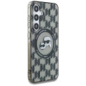 Case Karl Lagerfeld Button Karl&Choupette Heads On KL Pattern MagSafe for Samsung Galaxy S25 black