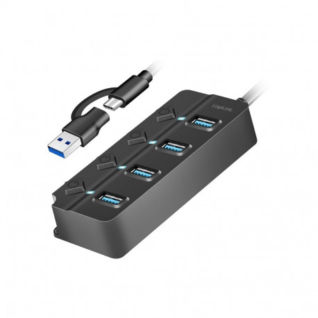 USB3.2 Gen1 HUB, 4xUSB-A on/off switch